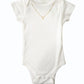 Starter Bling organic baby toddler onesie bodysuit with custom name initial necklace gold silver platinum rose gold jewelry unique personalized special gift bougie 